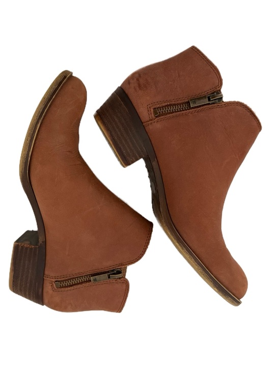 Lucky Brand Shoes - Lucky Brand LP Burklee Brown Leather Ankle Booties
